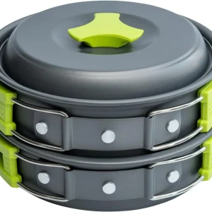 Camping Cookware Mess Kit with Pot & Pan Set Portable