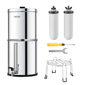 VEVOR Gravity-fed Water Filter System, 2.25G 304 Stainless-Steel